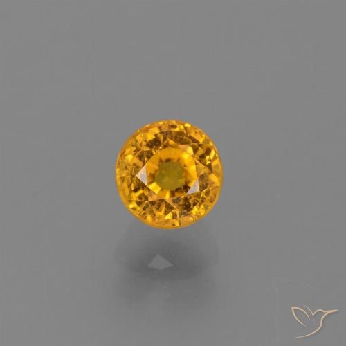 0.84ct Natural Deep Orange-Gold Sapphire, Round, VS