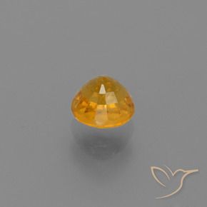 Sapphire Gemstone in 5 mm (calibrated) Size for Sale, Sapphire Stone in Deep Orange-Gold Color