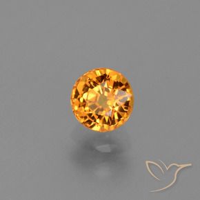 0.84 ct Golden Sapphire Stone, Natural Sapphire in Round Facet Shape for Sale