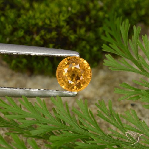 0.73ct Natural Dark Orange-Gold Sapphire, Round, VS