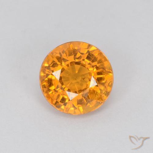0.71ct Natural Orange-Gold Sapphire, Round, VS