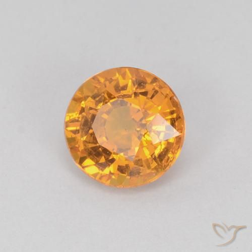 0.71 ct Golden Sapphire Stone, Natural Sapphire in Round Facet Shape for Sale