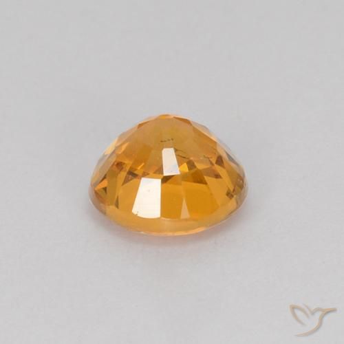 Sapphire Gemstone in 5 mm (calibrated) Size for Sale, Sapphire Stone in Orange-Gold Color