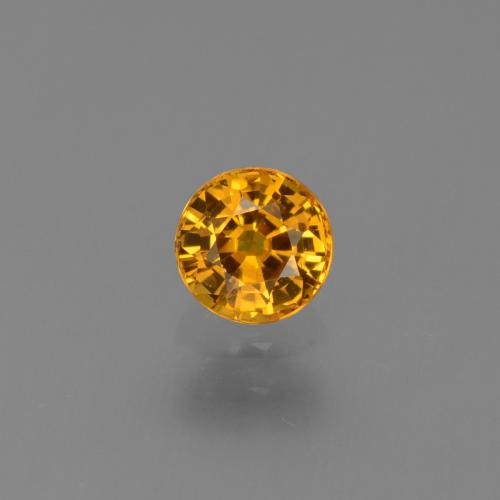 0.68ct Natural Medium Orange Sapphire, Round, VS