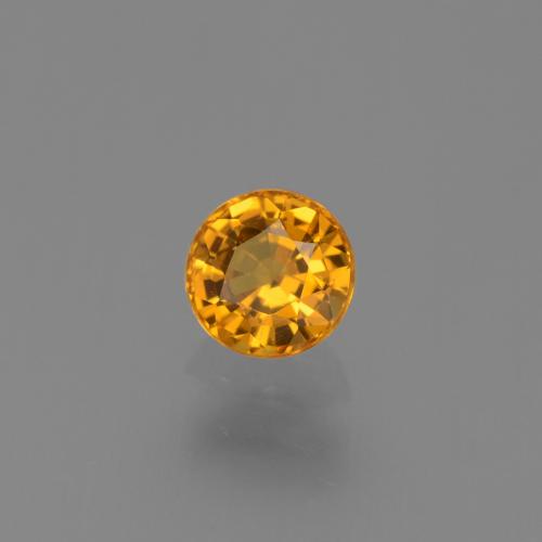 0.68 ct Golden Sapphire Stone, Natural Sapphire in Round Facet Shape for Sale
