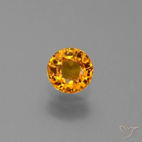 0.67ct Natural Deep Orange-Gold Sapphire, Round, VS