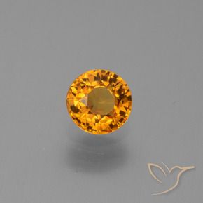 0.67 ct Golden Sapphire Stone, Natural Sapphire in Round Facet Shape for Sale