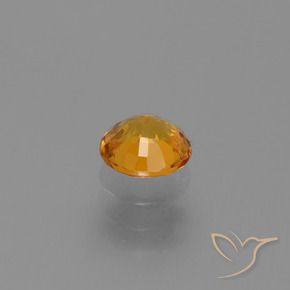 Sapphire Gemstone in 5 mm (calibrated) Size for Sale, Sapphire Stone in Deep Orange-Gold Color