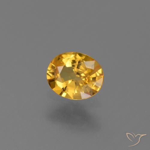 0.68 ct Golden Sapphire Stone, Natural Sapphire in Oval Facet Shape for Sale