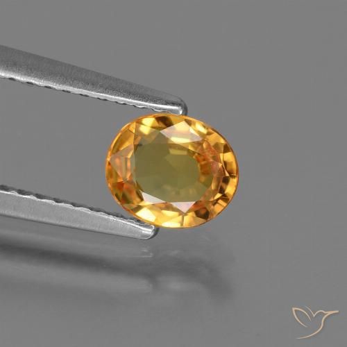 0.73ct Natural Dark Orange-Gold Sapphire, Oval, VS