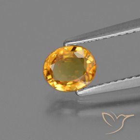 0.73 ct Golden Sapphire Stone, Natural Sapphire in Oval Facet Shape for Sale