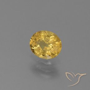 0.76 ct Golden Sapphire Stone, Natural Sapphire in Oval Facet Shape for Sale