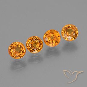 2.94 ctw Orange Sapphire Stones, Natural Sapphire in Round Facet Shape for Sale