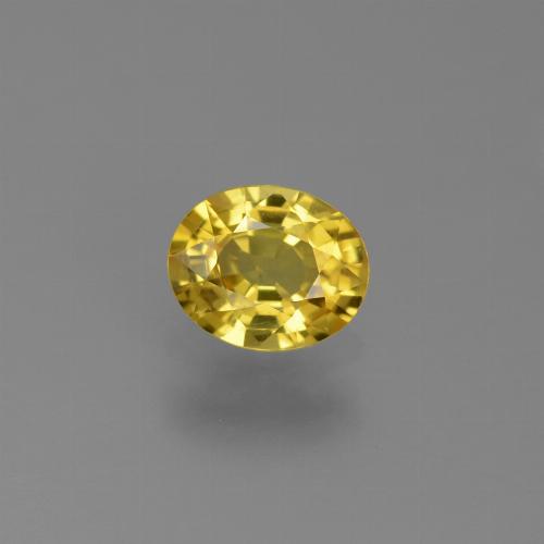 5,9 x 4,8mm Zaffiro giallo Ovale sfaccettato dalla Tanzania, peso di 0,68 ct, pietra preziosa naturale Essere riscaldato in purezza VVS, Zaffiro 1pz - il colore è Oro giallastro, durezza Mohs di 9 adatto per gioielli da indossare ogni giorno, Pietra della saggezza, Photo A