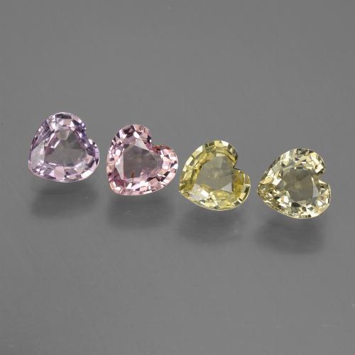 Multicolor Sapphire Gem - 0.6ct Heart Facet (ID: 444118)