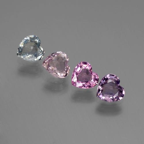 Multicolor Sapphire Gem - 0.5ct Heart Facet (ID: 444124)
