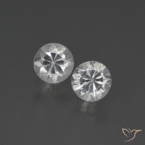 0.75 ct Loose White Sapphire, 4.3 mm Diamond Cut From Madagascar, Photo A