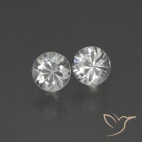 0.75 ctw White Sapphire Stones, Natural Sapphire in Diamond-Cut Shape for Sale