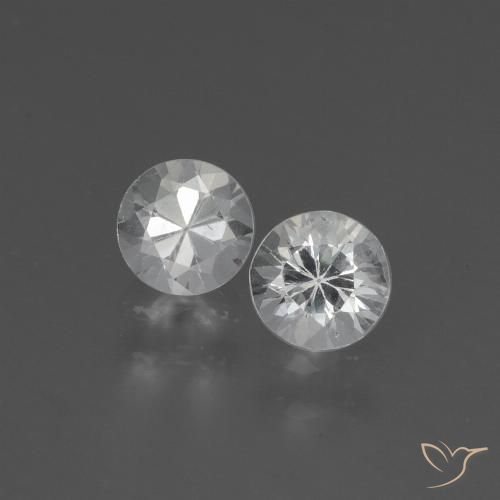 0.75 ct Loose White Sapphire, 4.3 mm Diamond Cut From Madagascar, Photo A