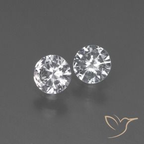 0.63 ctw White Sapphire Stones, Natural Sapphire in Diamond-Cut Shape for Sale