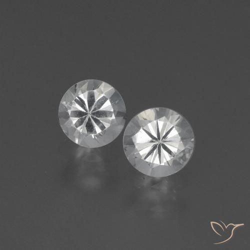 0.78 ct Loose White Sapphire, 4.3 mm Diamond Cut From Madagascar, Photo A