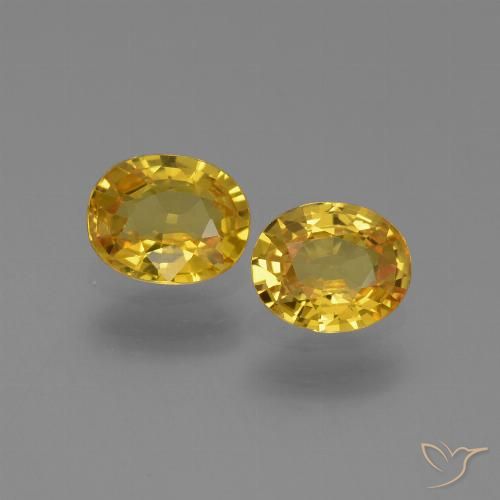 1.31 ct Loose Yellow Sapphire, 6 x 4.9 mm Oval Cut From Tanzania, Photo A