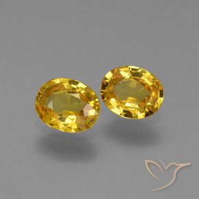 1.31 ctw Golden Sapphire Stones, Natural Sapphire in Oval Facet Shape for Sale