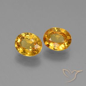 1.40 ctw Golden Sapphire Stones, Natural Sapphire in Oval Facet Shape for Sale