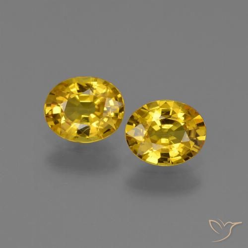 1.29 ct Yellow Sapphire, 6 x 4.8 mm Oval Cut From Tanzania, Photo A