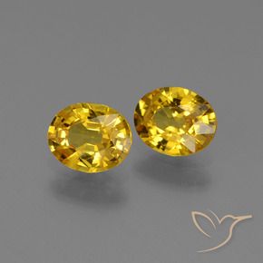 1.29 ctw Golden Sapphire Stones, Natural Sapphire in Oval Facet Shape for Sale