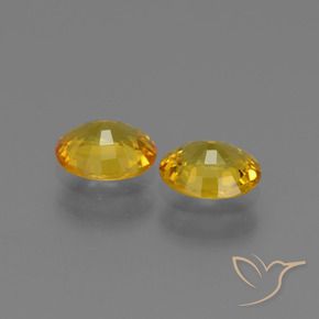Sapphire Gemstones in 6 x 4.8 mm Size for Sale, Sapphire Stones in Golden Color