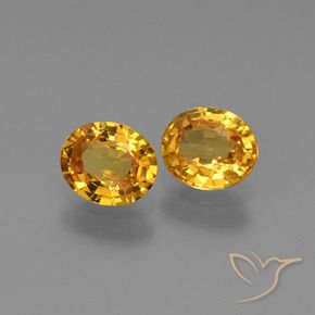1.41 ctw Golden Sapphire Stones, Natural Sapphire in Oval Facet Shape for Sale