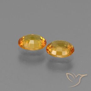 Sapphire Gemstones in 5.8 x 4.9 mm Size for Sale, Sapphire Stones in Dark Orange-Gold Color
