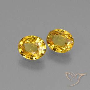 1.23 ctw Golden Sapphire Stones, Natural Sapphire in Oval Facet Shape for Sale