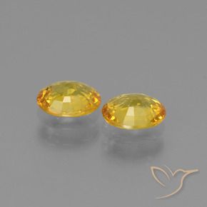Sapphire Gemstones in 5.8 x 4.9 mm Size for Sale, Sapphire Stones in Golden Color