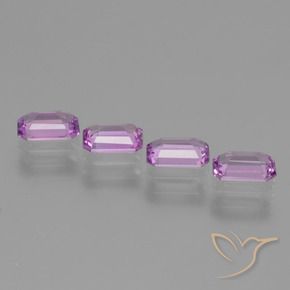 Sapphire Gemstones in 6 x 4 mm (calibrated) Size for Sale, Sapphire Stones in Medium Purple Color