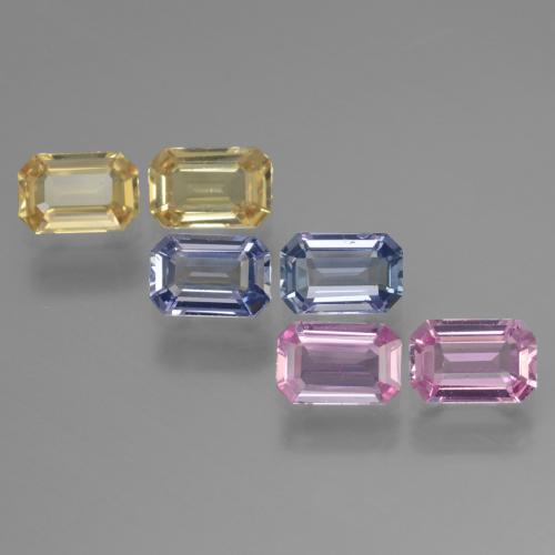 Multicolor Sapphire Gem - 0.6ct Octagon Facet (ID: 444235)