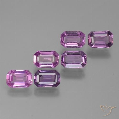 3.50 ctw Purple Sapphire Gemstones, Sapphire Gems in Octagon Facet Shape for Sale.