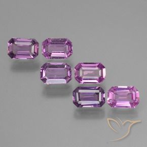 3.50 ctw Purple Sapphire Stones, Natural Sapphire in Octagon Facet Shape for Sale