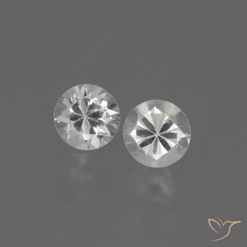 0.77 ct Loose White Sapphire, 4.3 mm Diamond Cut From Madagascar, Photo A