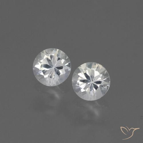 0.77 ct Loose White Sapphire, 4.3 mm Diamond Cut From Madagascar, Photo A