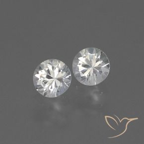 0.77 ctw White Sapphire Stones, Natural Sapphire in Diamond-Cut Shape for Sale