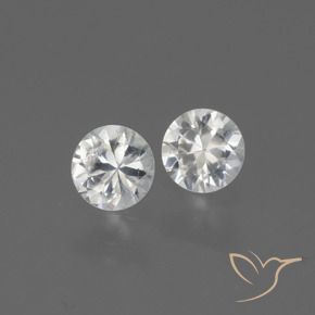 0.65 ctw White Sapphire Stones, Natural Sapphire in Diamond-Cut Shape for Sale