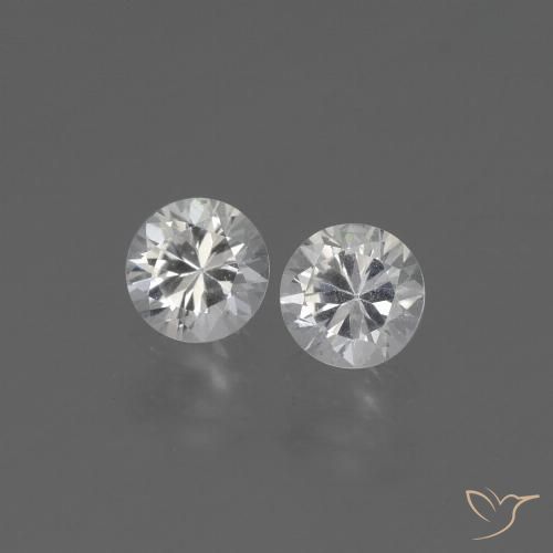 0.77 ct Loose White Sapphire, 4.3 mm Diamond Cut From Madagascar, Photo A