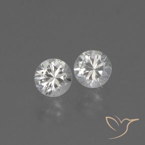 0.77 ctw White Sapphire Stones, Natural Sapphire in Diamond-Cut Shape for Sale