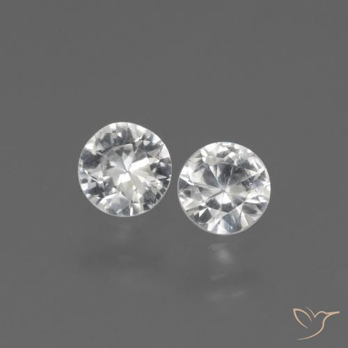 0.79 ct Loose White Sapphire, 4.3 mm Diamond Cut From Madagascar, Photo A
