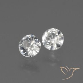 0.79 ctw White Sapphire Stones, Natural Sapphire in Diamond-Cut Shape for Sale