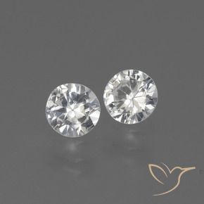 0.74 ctw White Sapphire Stones, Natural Sapphire in Diamond-Cut Shape for Sale