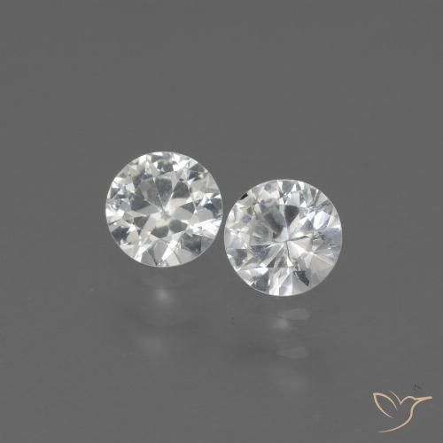 0.73 ct Loose White Sapphire, 4.3 mm Diamond Cut From Madagascar, Photo A
