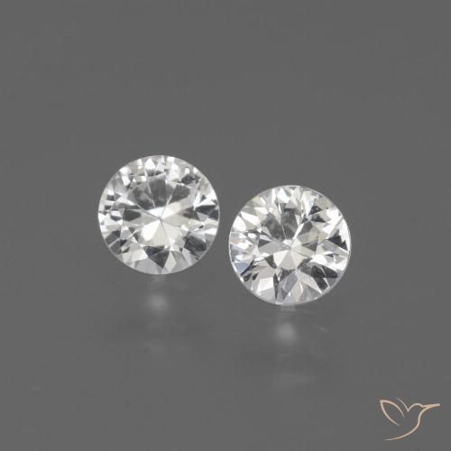 0.7 ct Loose White Sapphire, 4.4 mm Diamond Cut From Madagascar, Photo A